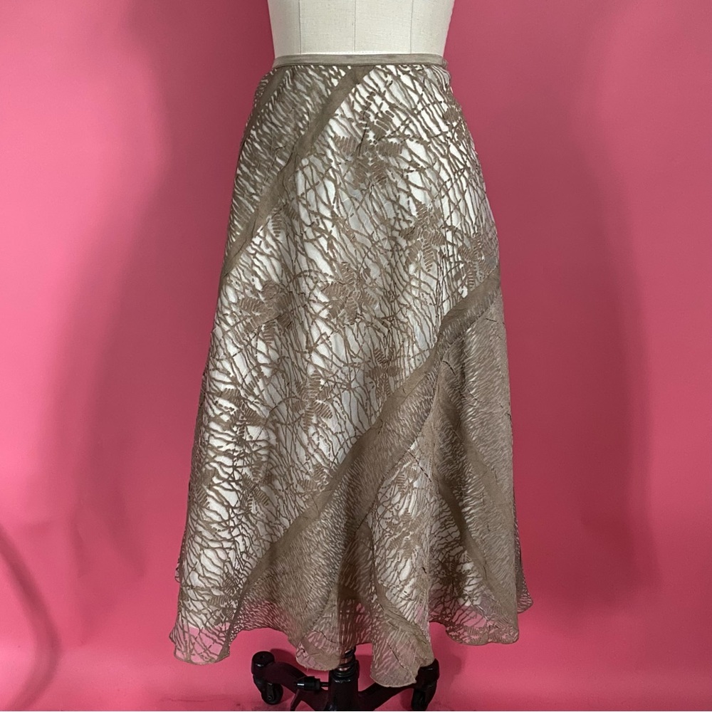 90s/Y2K Nic + Zoe Grunge Statement Burnout Sheer Overlay Midi Skirt 2